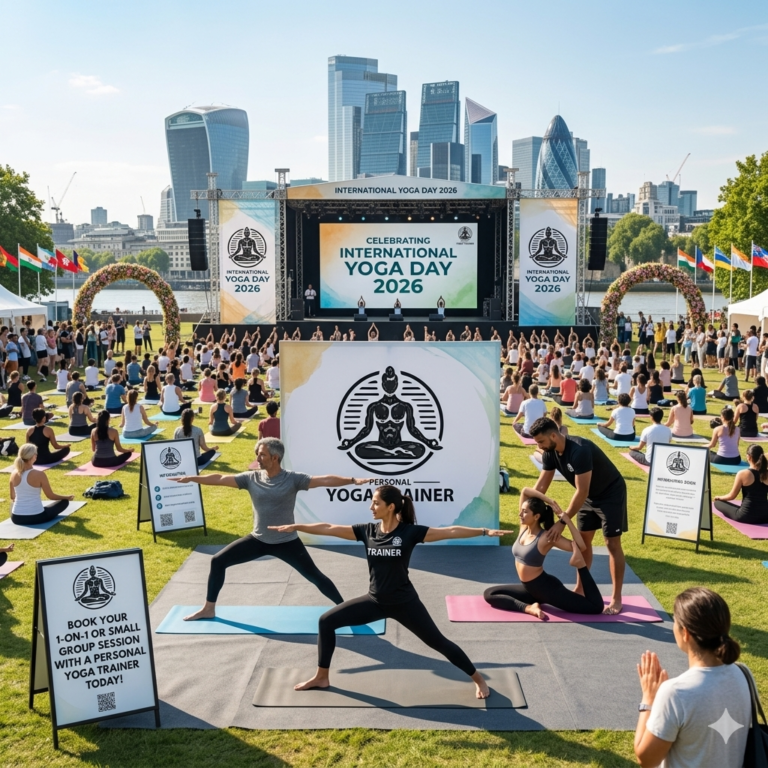 International Yoga Day 2026 home yoga session with personal trainer in Delhi NCR